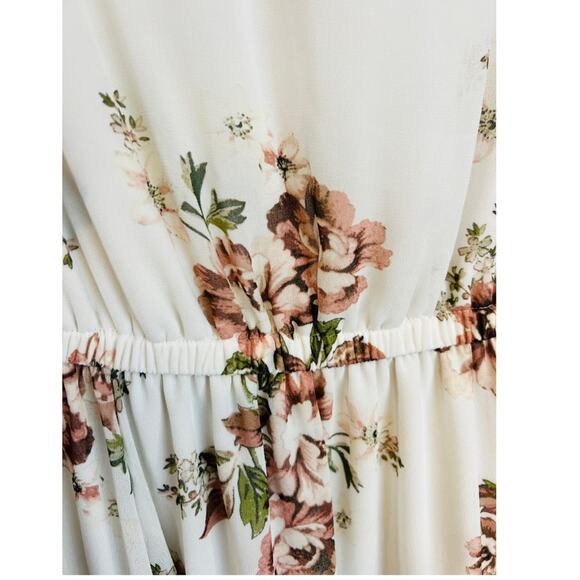 Torrid Ivory Floral Chiffon Skater Dress Flutter Sleeves - Picture 8 of 15